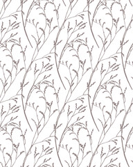 twigs vector seamless pattern, botavical background