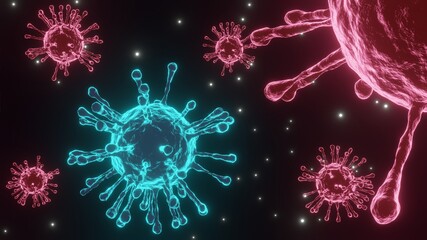 Corona Virus Microbiology And Virology Concept - 3d Rendering