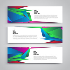 Naklejka premium Vector set abstract geometric design banner web template.