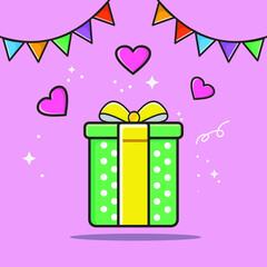 Gifts boxes and heart presents colors vector