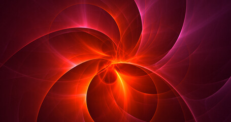 3D rendering abstract red fractal light background