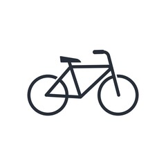 Bicycle. Bike. Black vector linear icon isolated on white background.
