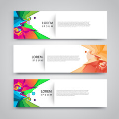 Vector set abstract geometric design banner web template.