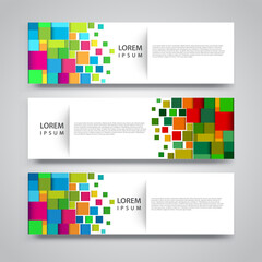 Vector set abstract geometric design banner web template.