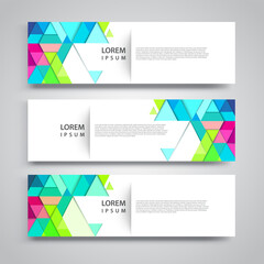Fototapeta premium Vector set abstract geometric design banner web template.