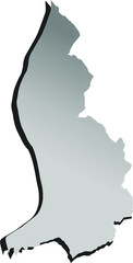 Liechtenstein vector map silhouette. High detailed illustration. Country in Europe.