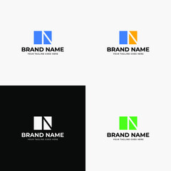 Obraz premium Isolated Negative Space N letter Logo Design vector template. N logo icon design template elements for business or startups.