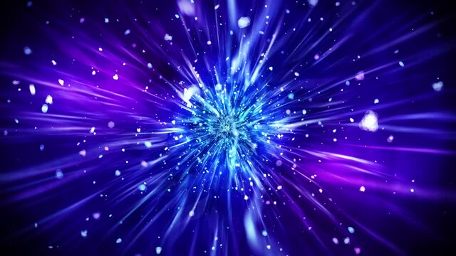 Luxury shine lights with blinking particles. Glitter vintage loop animation. Circular. Hexagonal. Linear. Screen decorations concept. Blue and purple.