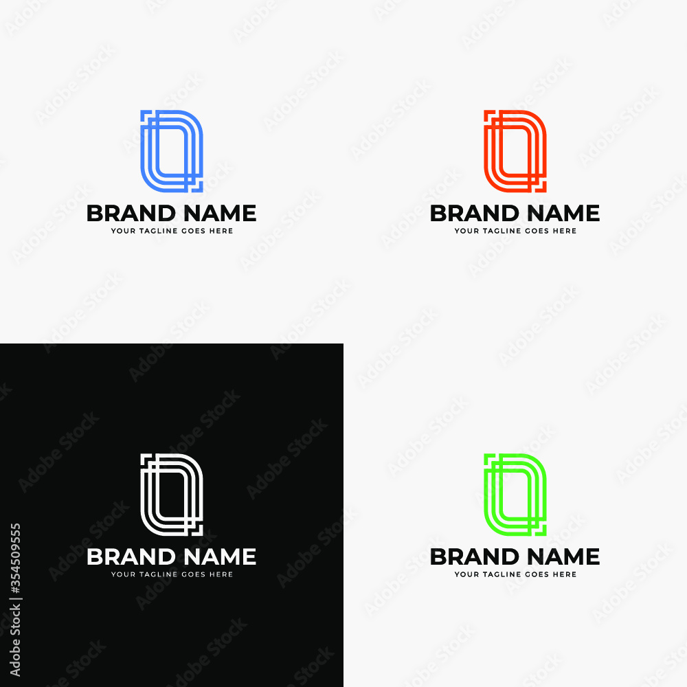 Fototapete creative rectangle line art style initial letter o logo design vector template. professional abstrac