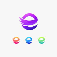 e wing logo sign logotype