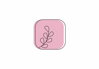 a plant icon with a pink background