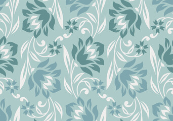 Seamless floral textile fabric pattern design