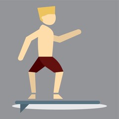 Boy on surfboard