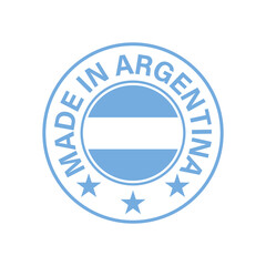 Made in Argentina with Argentina flag round vector icon