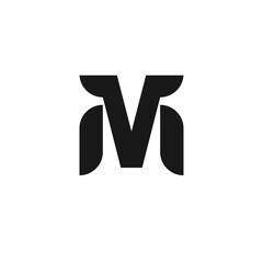 Letter M logo design. V And M Lettering Logo.  Linear creative minimal monochrome monogram symbol. Premium business logotype. Graphic alphabet symbol for corporate business identity