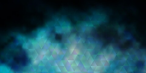 Dark BLUE vector background with triangles.