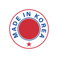 Made in Korea round vector icon