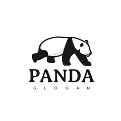 Panda bear Logo design template. Panda Logo animal icon.