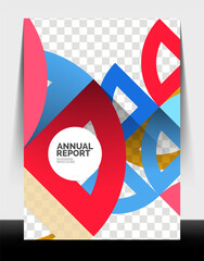 Business flyer annual report, circle and triangle shapes modern design