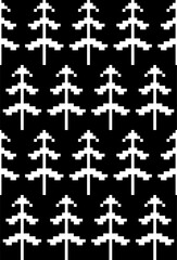 Seamless pattern with firs in scandinavian folk style. Stock vector illustration for web and print, wallpaper, background, textile, scrapbooking and wrapping paper.