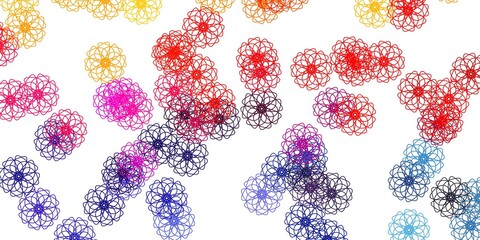 Light Multicolor vector doodle texture with flowers.
