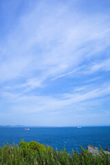 Fototapeta na wymiar 三浦半島、春の海。