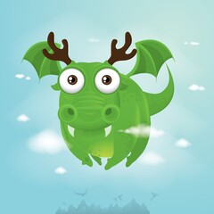 Dragon flying in the sky