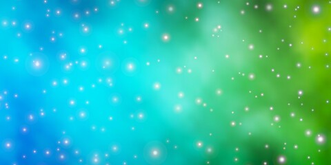 Light Blue, Green vector pattern with abstract stars. Decorative illustration with stars on abstract template. Design for your business promotion.
