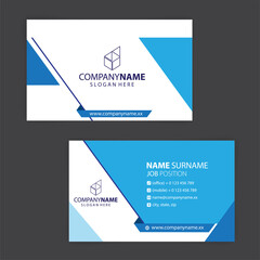 blue and white business cards design, vector eps 10