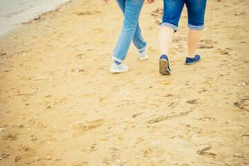 walking on the beach