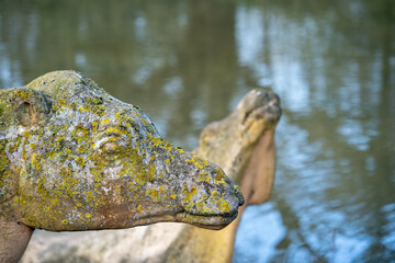 Crystal Palace Dinosaurs in Crystal Palace Park, London, England, United Kingdom