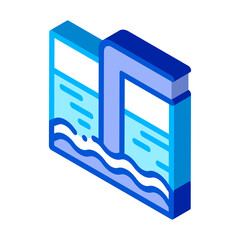 Water Treatment Big Tank With Ladder Vector Icon Sign isometric color isolated symbol illustration