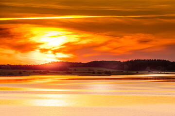 Naklejka premium sunset in denmark
