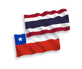 Flags of Chile and Thailand on a white background