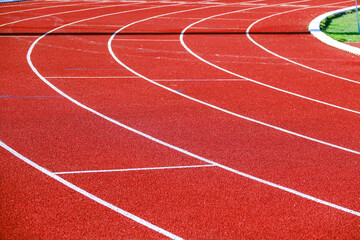 Athletic running track for running race. Sport and excercise concept.