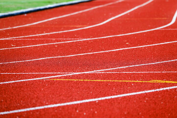 Athletic running track for running race. Sport and excercise concept.