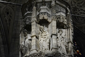 Duomo. Interior of the Cathedral of the Nativity of the Virgin Mary in Milan. Italy