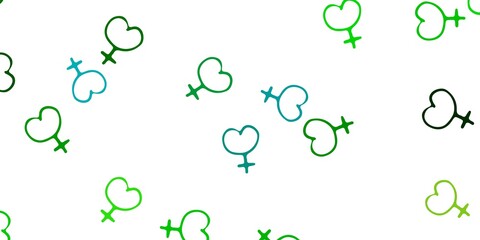 Light Blue, Yellow vector pattern with feminism elements.