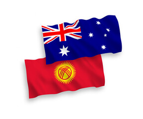 Flags of Australia and Kyrgyzstan on a white background