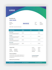 Creative stylish invoice design for accounting agency vector template