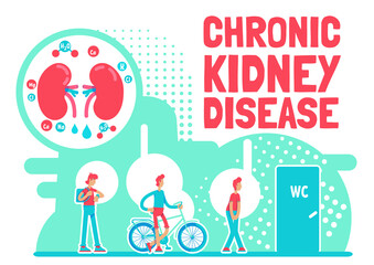 Chronic kidney disease poster flat vector template
