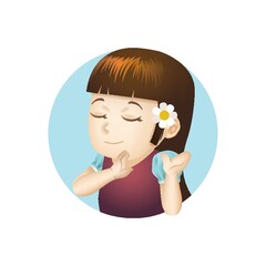 Girl with flower in her hair