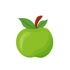 Green apple cartoon vector illustration