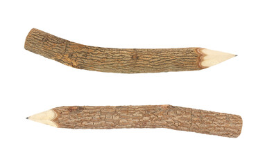 set of Branch pencils isolated on white background with clipping path