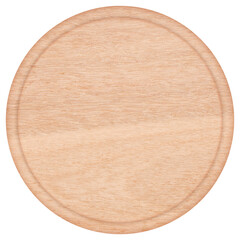 wooden plate top view on white background with clipping path.