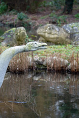 Crystal Palace Dinosaurs in Crystal Palace Park, London, England, United Kingdom