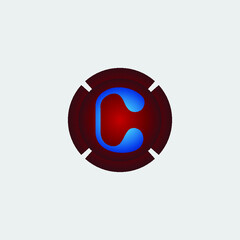 Business corporate initial circle 3d letter c logo design template vector. Red color 3D circle logo icon vector template.