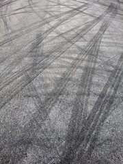 Background with tire marks on road