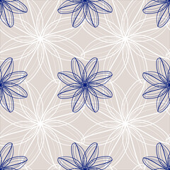 Abstract flower seamless pattern in pastel color. Can use for print, template, fabric, presentation, textile, banner, poster, wallpaper, digital paper.
