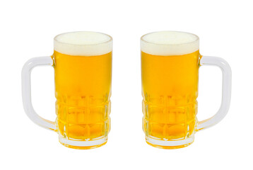 The beer isolated on Glass  isolated on a white background with clipping path